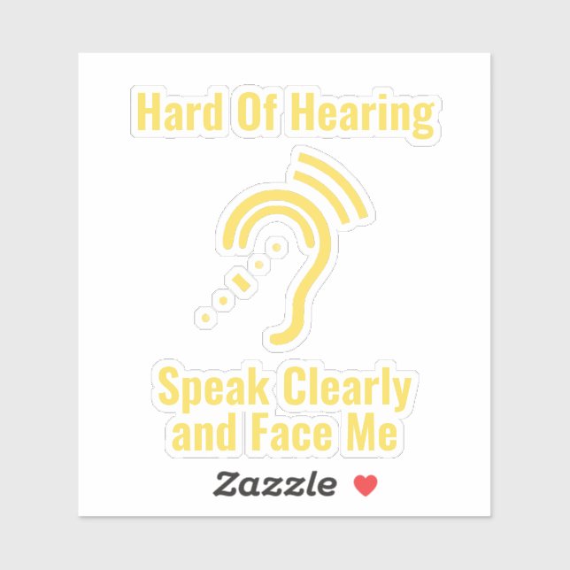 Simple Hard Of Hearing Sticker (Sheet)