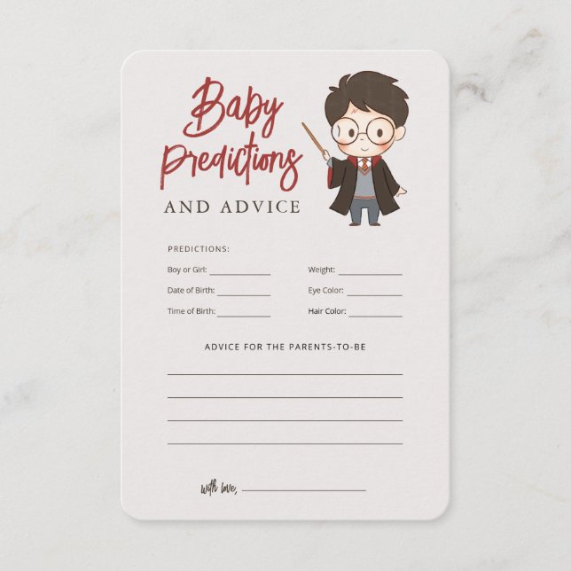 Simple Harry Potter Baby Shower Enclosure Card (Front)
