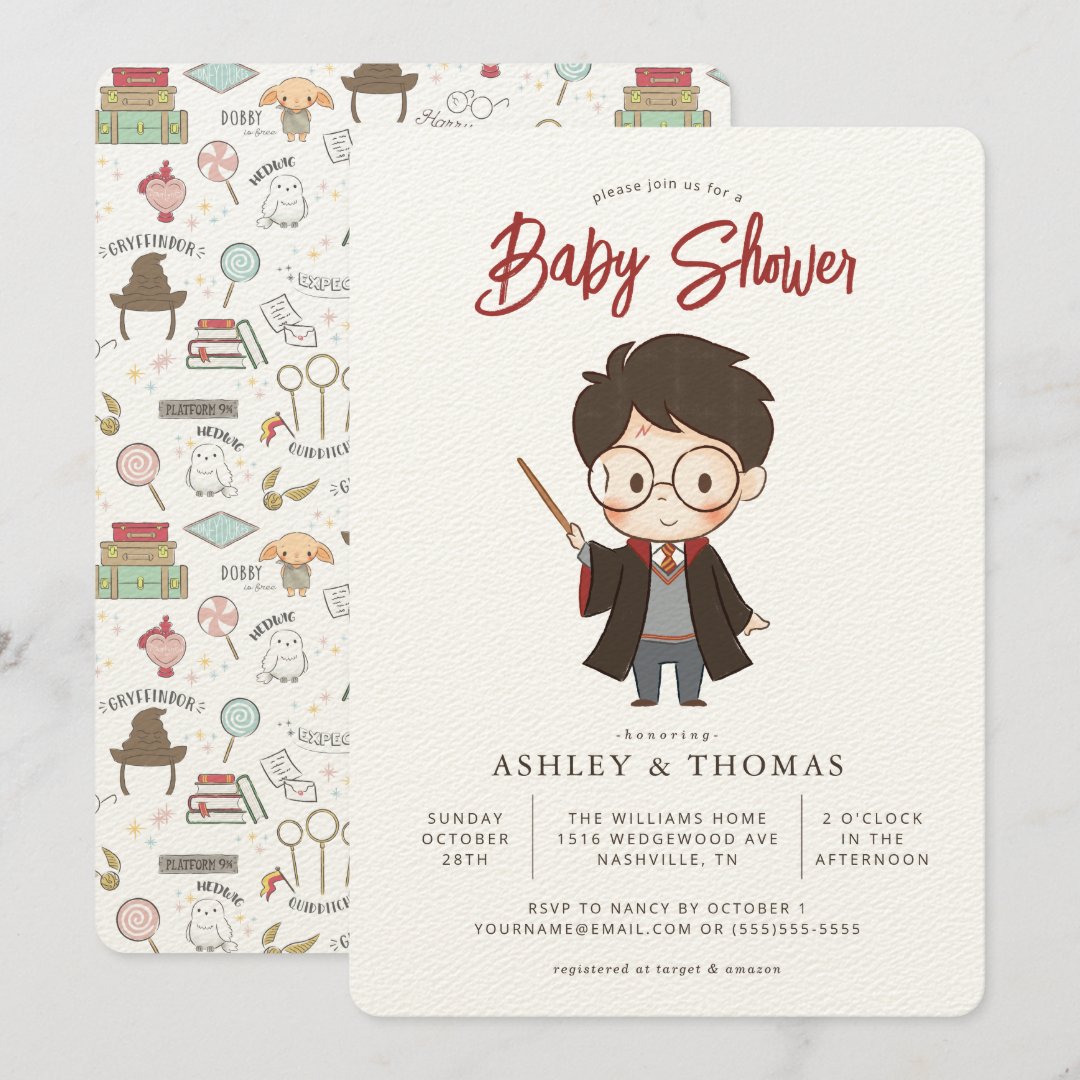 Simple Harry Potter Baby Shower Invitation Zazzle