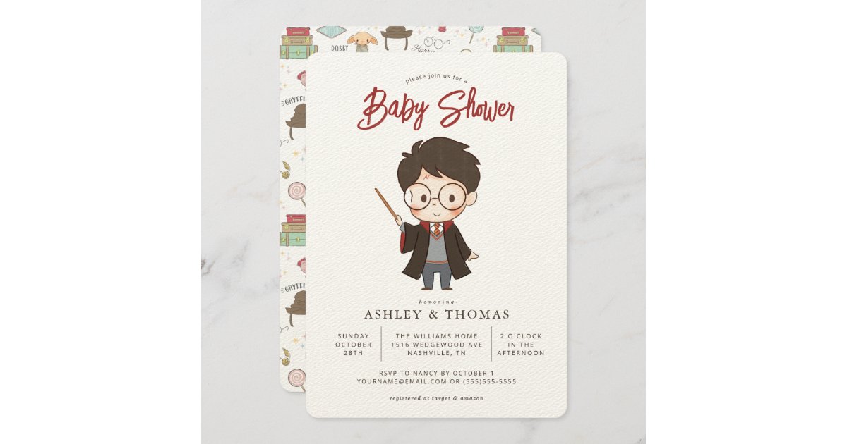 Editable Harry Potter Wizard Babies Baby Shower Invitation DIY