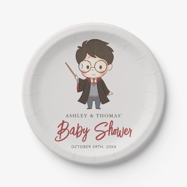 Simple Harry Potter Baby Shower Paper Plates (Front)