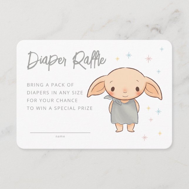 Simple Harry Potter - Dobby Baby Shower Enclosure Card (Front)