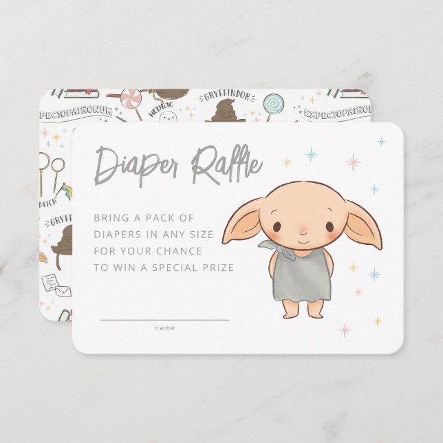 Simple Harry Potter - Dobby Baby Shower Enclosure Card (Front/Back)