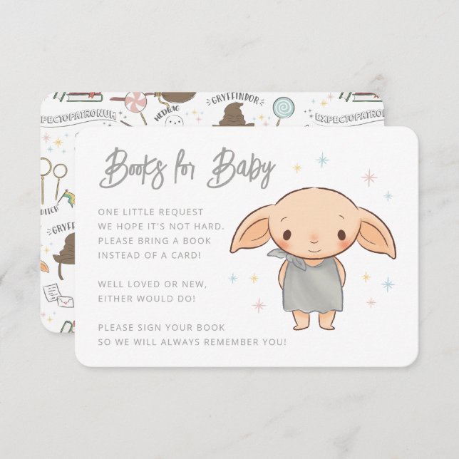 Simple Harry Potter - Dobby Baby Shower Enclosure Card (Front/Back)