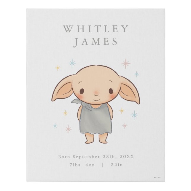 Simple Harry Potter - Dobby Baby Shower Faux Canvas Print (Front)
