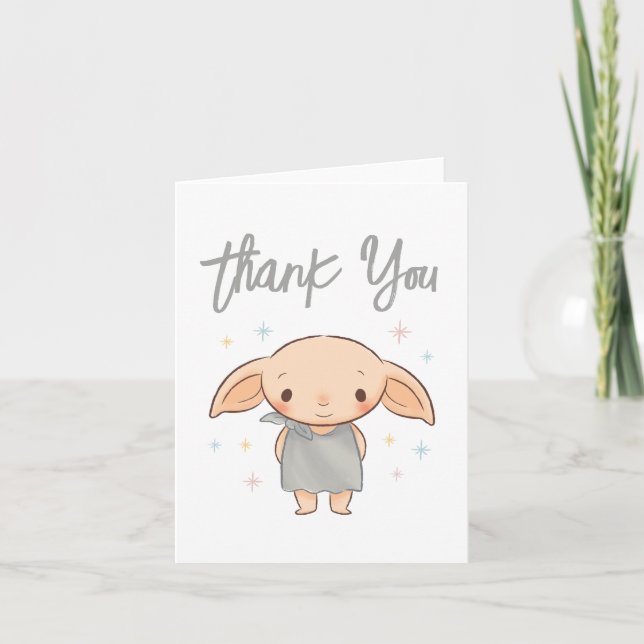 Simple Harry Potter - Dobby Baby Shower Letterpress Thank You Card (Front)