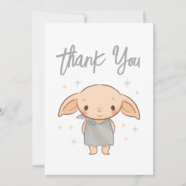 Simple Harry Potter - Dobby Baby Shower Thank You Card (Front)