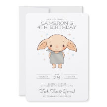 Simple Harry Potter - Dobby Birthday Invitation
