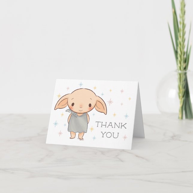 Simple Harry Potter - Dobby Birthday Letterpress Thank You Card (Front)