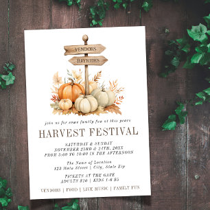 Simple Harvest Festival Pumpkin Invitation