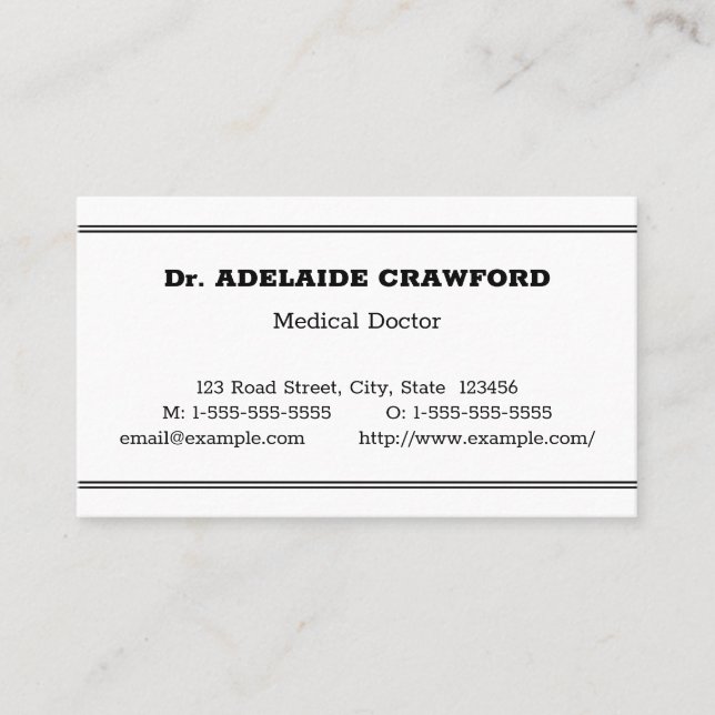 Simple Health Care Specialist Business Card (Front)