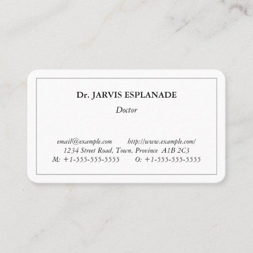 Simple Healthcare Specialist Business Card