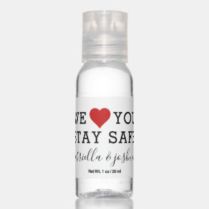 Simple Heart Black White We Love You Hand Sanitizer