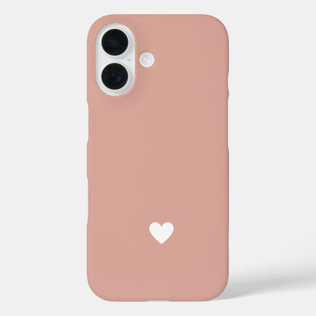 Simple Heart Blush Pink Modern Love Valentines Case-Mate iPhone Case (Back)