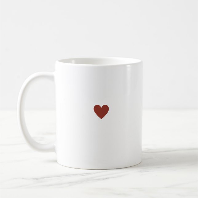 Simple Heart Burgundy Maroon Modern Minimal Chic Coffee Mug (Left)
