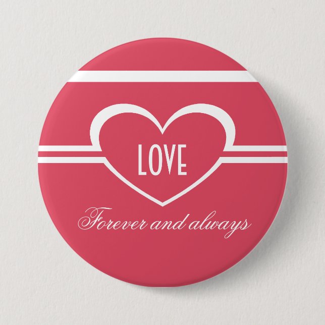 Simple Heart Button, Dark Pink Button (Front)