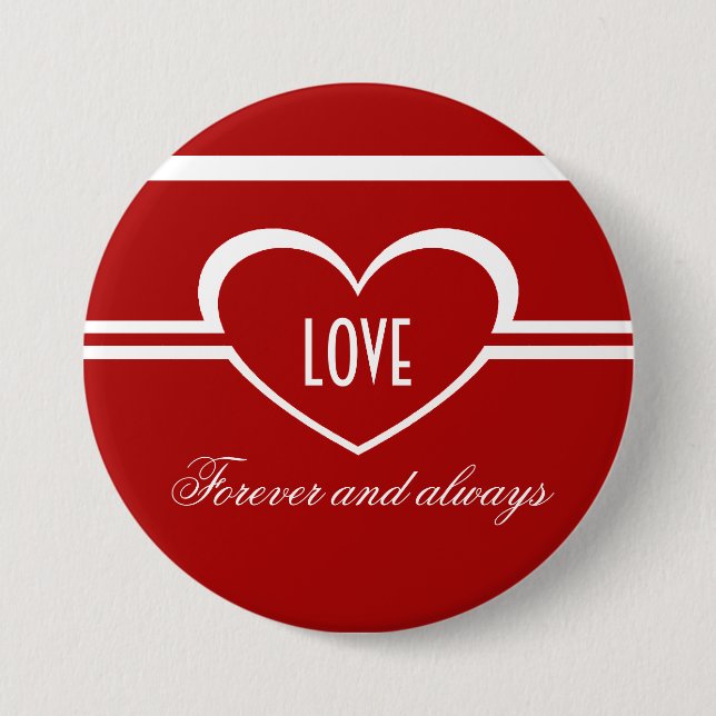Simple Heart Button, Deep Red Pinback Button (Front)