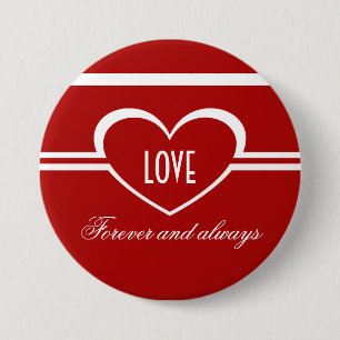 Simple Heart Button, Deep Red Pinback Button