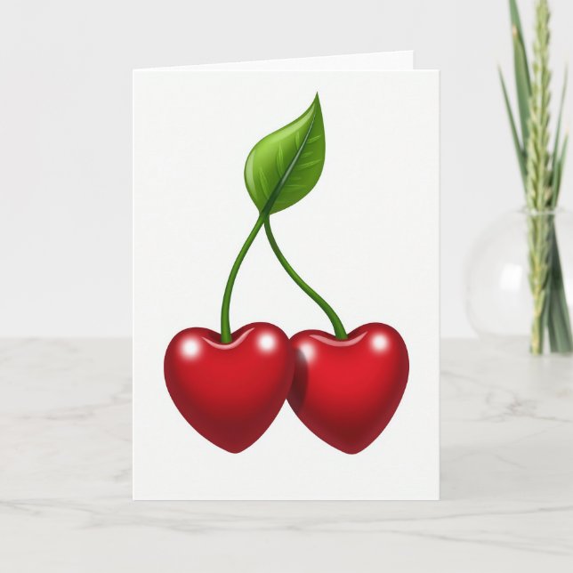 Simple Heart Cherry Card (Front)