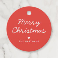 Simple Heart Custom Color Christmas Gift Tags