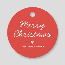 Simple Heart Custom Color Christmas Gift Tags