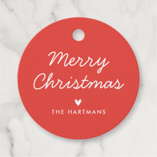 Simple Heart Custom Color Christmas Gift Tags