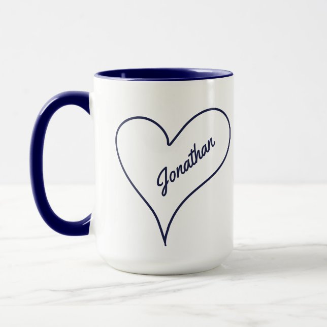 Simple Heart custom name mugs (Left)