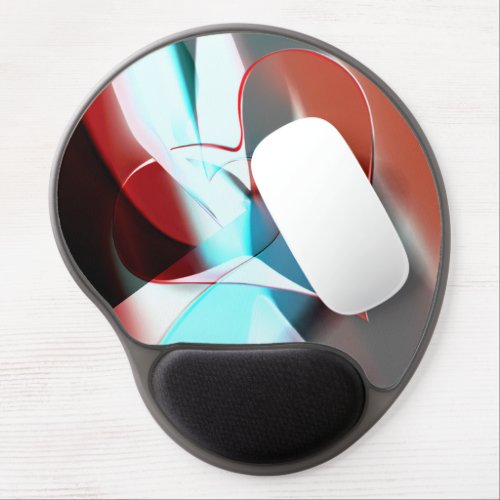Simple heart design crystalline tone mix in curve gel mouse pad