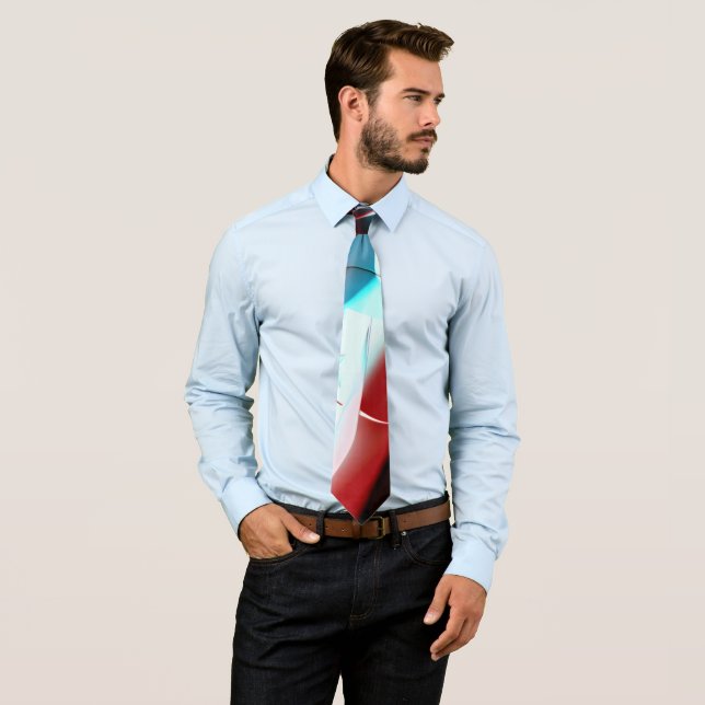 Simple heart design, crystalline tone mix in curve neck tie (In Situ)