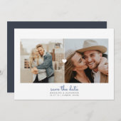 Simple Heart Diptych Save the Date Card (Front/Back)