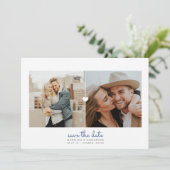Simple Heart Diptych Save the Date Card (Standing Front)