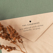 Simple Heart | Family Name & Return Address Self-inking Stamp