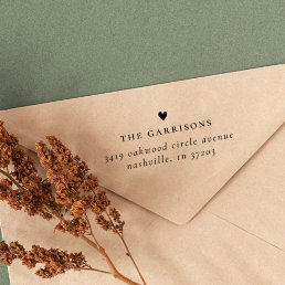 Simple Heart | Family Name &amp; Return Address Self-inking Stamp