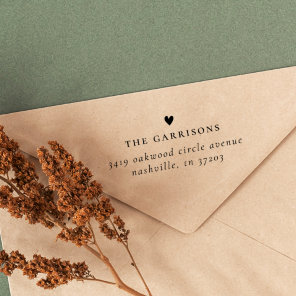 Simple Heart | Family Name & Return Address Self-inking Stamp