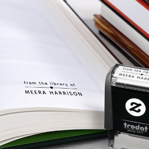 Simple Heart From The Library Of Name Self-inking Stamp