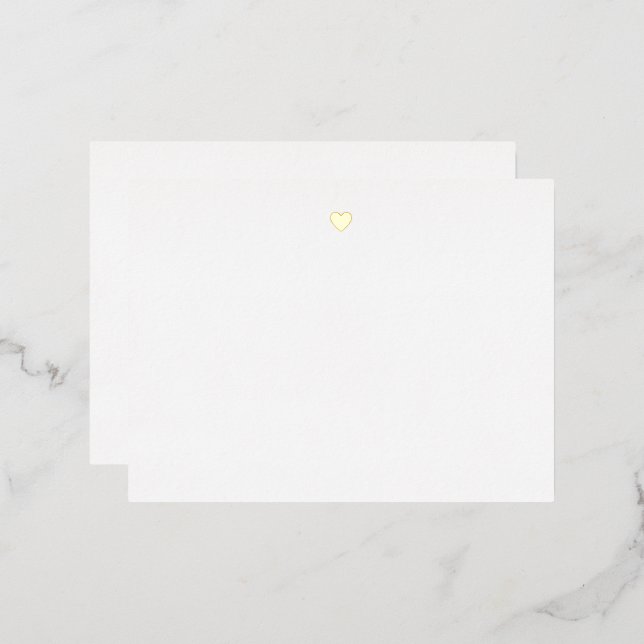 Simple Heart Gold Foil Note Card (Front/Back)