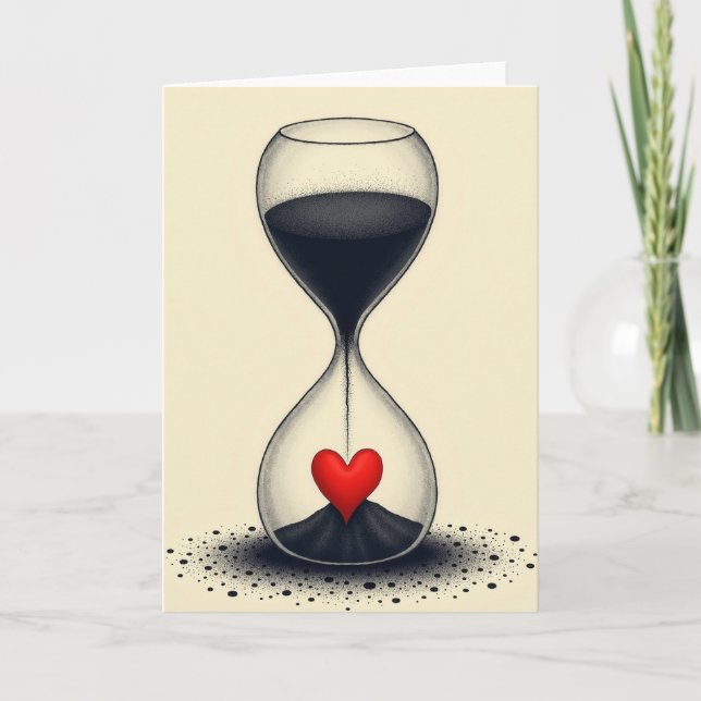 Simple Heart Hourglass Card (Front)