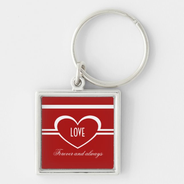 Simple Heart Keychain, Deep Red Keychain (Front)