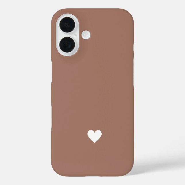 Simple Heart Mocha Brown Modern Love Chic Case-Mate iPhone Case (Back)