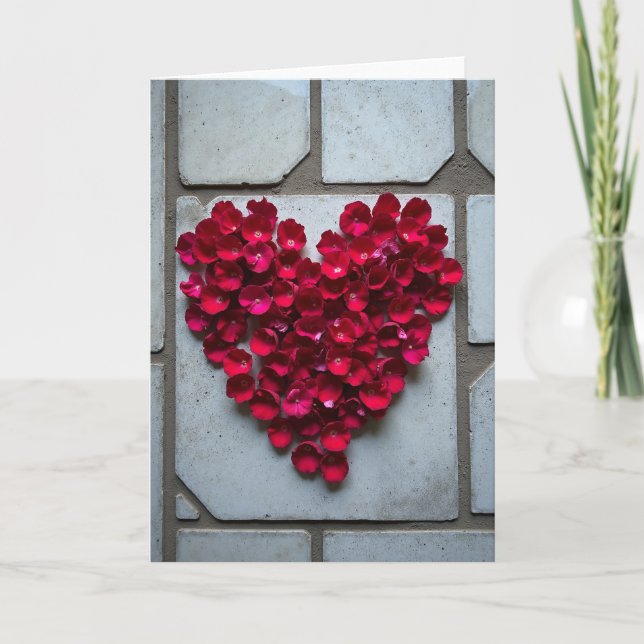 Simple Heart Of Flowers Card (Front)