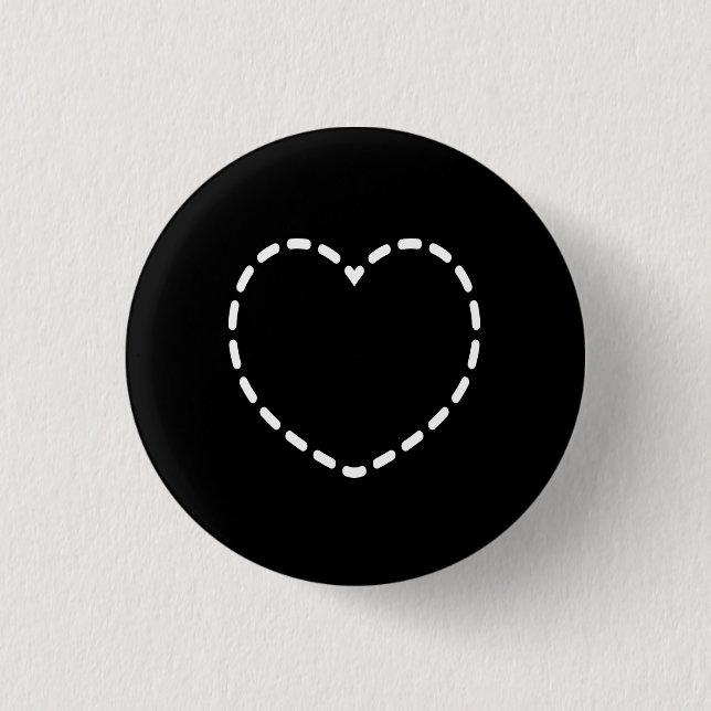 Simple Heart on Black Button (Front)