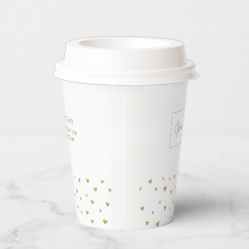 Simple Heart Pattern Business Logo Custom Paper Cups | Zazzle