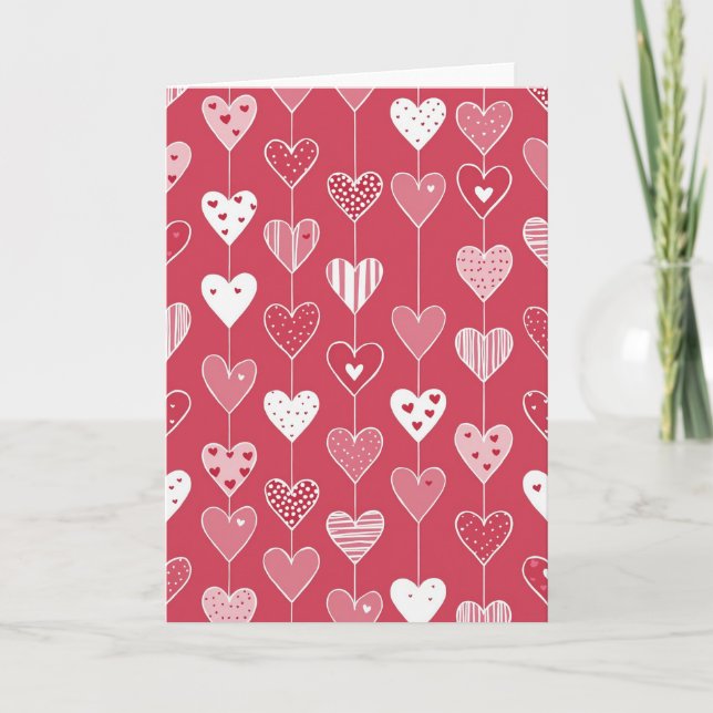 Simple Heart Pattern Love Card (Front)
