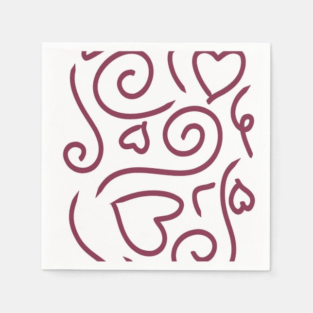 Simple Heart Pattern Napkins (Front)