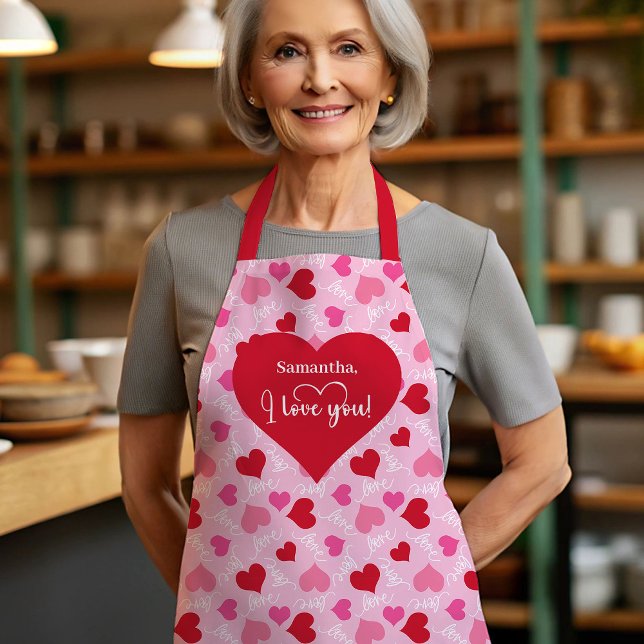Simple Heart Pattern Personalized Love Gift Valent Apron (Simple Heart Pattern Personalized Love Gift Valentine Apron)