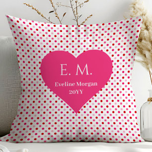 Simple Heart Pattern Personalized Love Gift Valent Throw Pillow