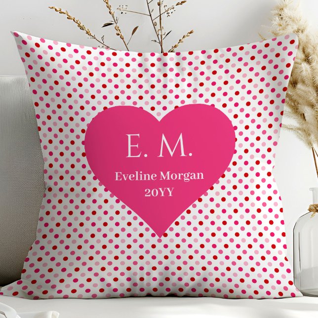 Simple Heart Pattern Personalized Love Gift Valent Throw Pillow (Simple Heart Pattern Personalized Love Gift Valentine Pillow)