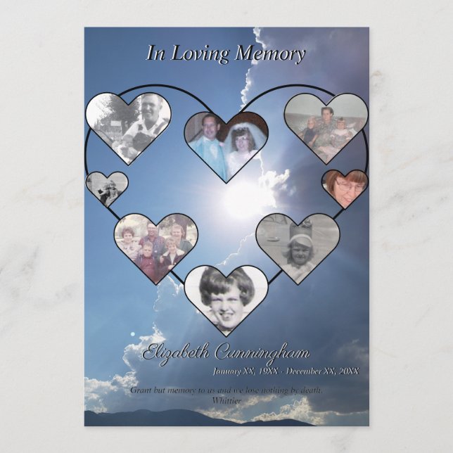 Simple Heart Photo Collage on Sunset Photo  Program (Front)