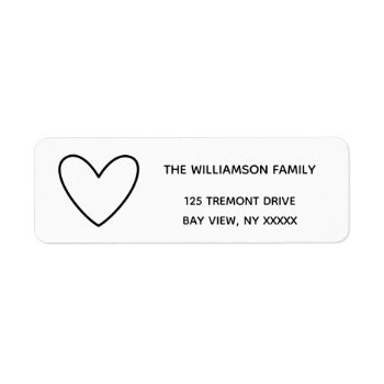Simple Heart Return Address Label by NoteworthyPrintables at Zazzle