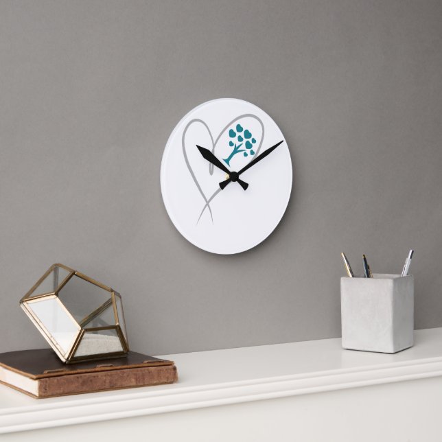 Simple heart round clock (Office)